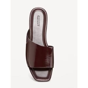 Old Navy Merlot Slide Sandals Womens Size 7 Burgundy Square Toe Minimal Slip On